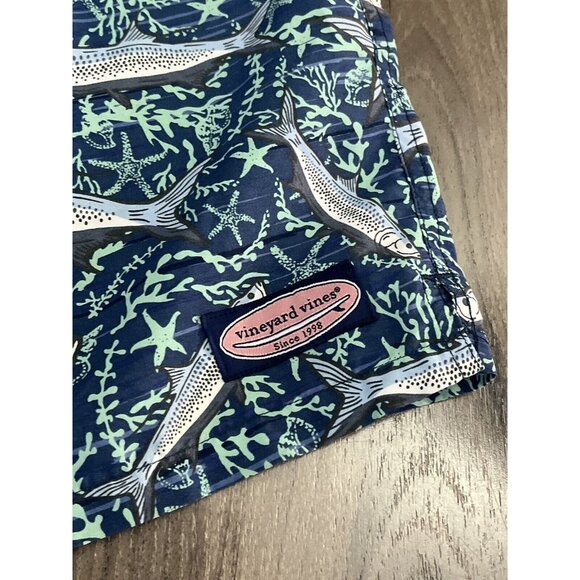 VINEYARD VINES Men’s Small Tarpon Fish Graphic Swim Trunks Swimsuit - Picture 2 of 5